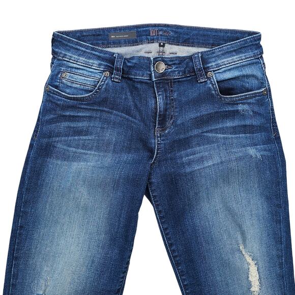 Distressed Jeans KFTK Mia Toothpick Size 6 Dark Stretch Skinny Denim Kut Kloth - Picture 4 of 10